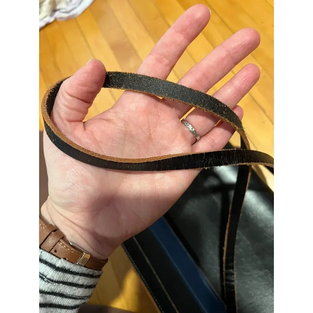 Black and Blue Medium Size Leather Bag